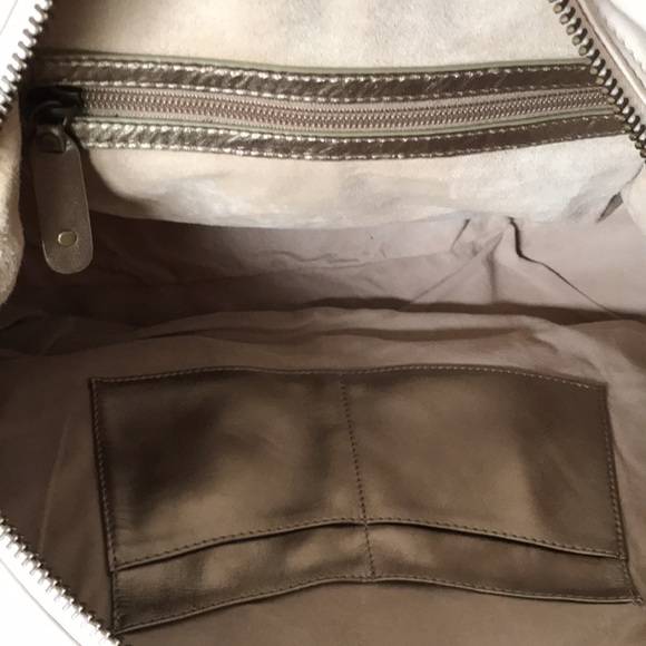 Botkier Bianca Ivory/Gold Leather Satchel Handbag - Picture 10 of 14